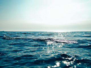 blue sky ocean waves background