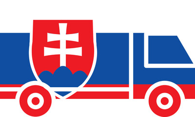 Obraz premium Truck Icon of Slovakia Flag