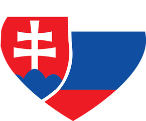 Heart Icon inside Slovakia Flag