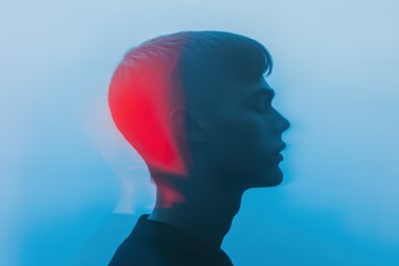 Obraz premium silhouette of a person with colorful lighting effects