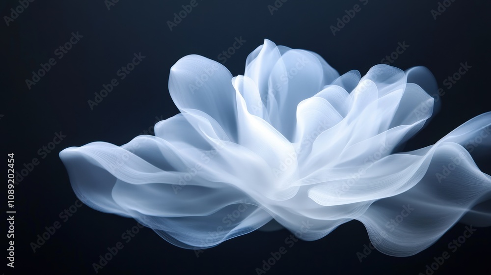 Poster delicate abstract flower design with soft flowing shapes