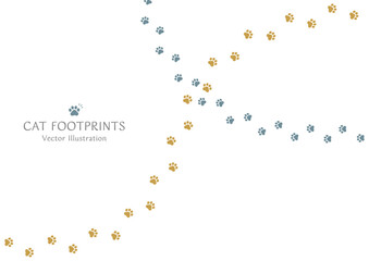 かわいらしい動物の足跡の背景素材のベクターイラスト