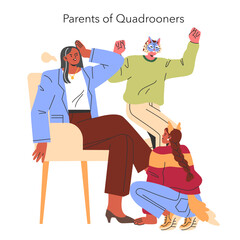 Quadrobers. Flat Vector Illustration