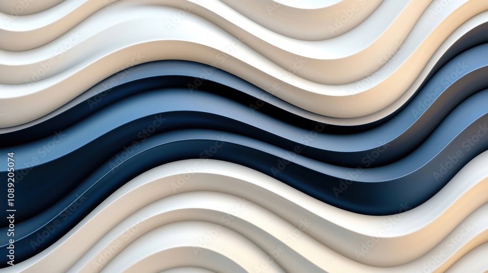 Poster a captivating abstract visual artwork featuring fluid wave like curves in an elegant geometric mosai