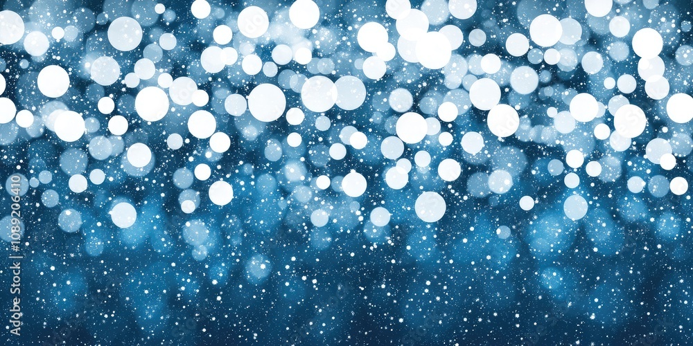 Poster a mesmerizing winter scene unfolds with countless shimmering bokeh circles creating an ethereal glow