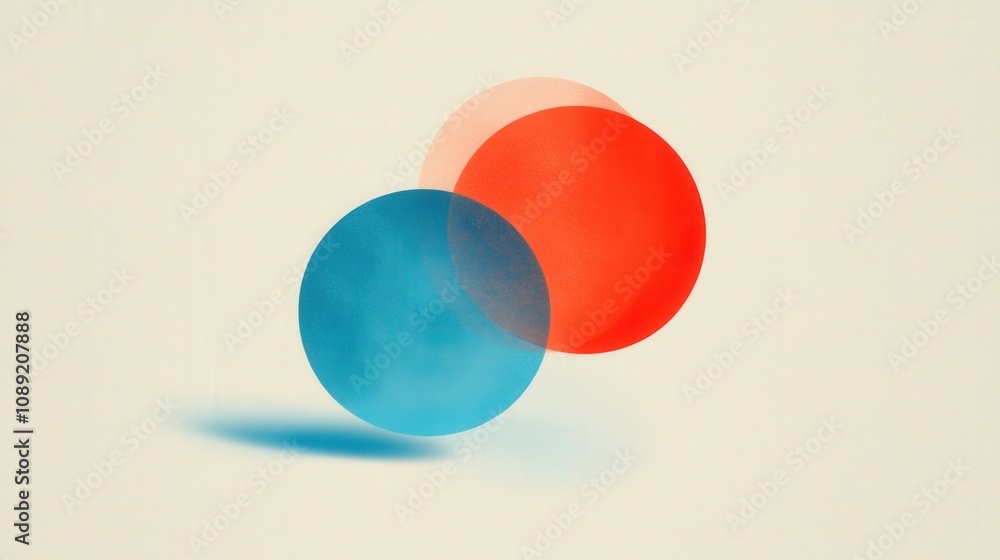 Poster abstract design with overlapping circles in vibrant colors