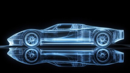 Fototapeta premium Realistic Supercar Xray, isolated background