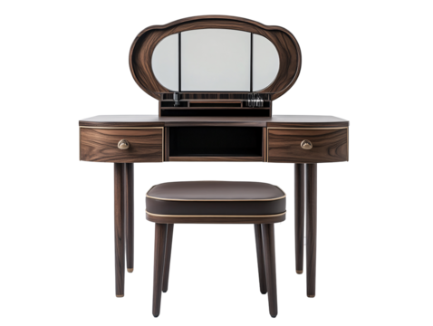 a table with a mirror