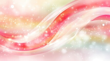 Soft hues of pink and white swirl gracefully through a winter wonderland, evoking a sense of calm and enchantment. Gentle snowflakes sparkle in the tranquil ambiance, creating a dreamy escape