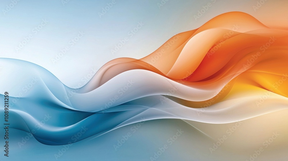 Poster mesmerizing abstract fluid waves of vibrant colorful gradient shades smooth flowing and elegant land
