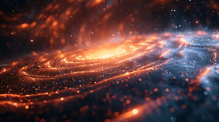 Obraz premium An innovative quantum physics lab with interactive digital quantum models and holographic wave functions 