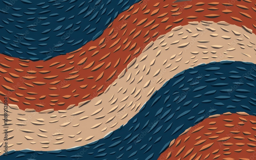 Poster abstract wave pattern design. stylish textured waves in earthy tones. evokes a feeling of calm and n