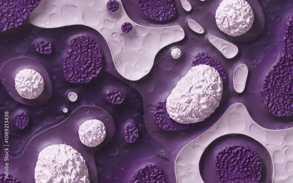 Poster purple abstract texture. organic shapes and textures blend in a calming design evoking serenity and 