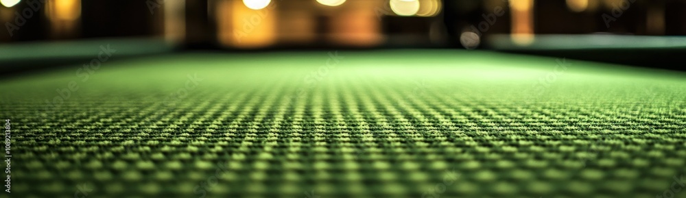 Poster close-up of a textured green surface with blurred lights in the background.
