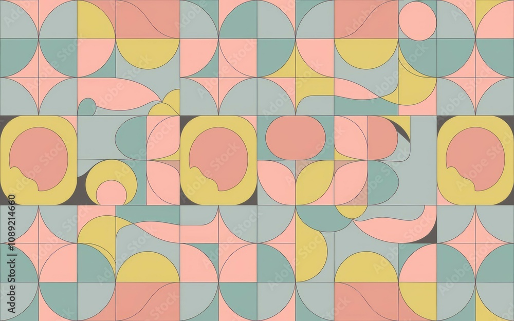 Aufkleber geometric pastel pattern. abstract geometric design featuring pastel colors and repeating shapes. su