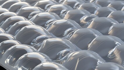 Obraz premium rows of plastic cups on a table