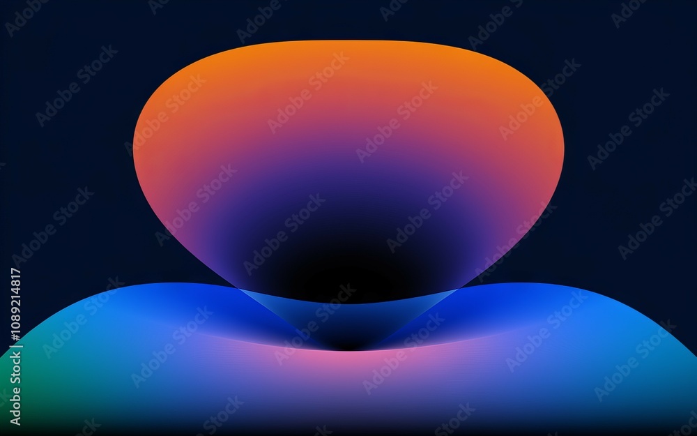 Poster abstract gradient design. fluid shapes blend vibrant hues; a captivating visual representing balance