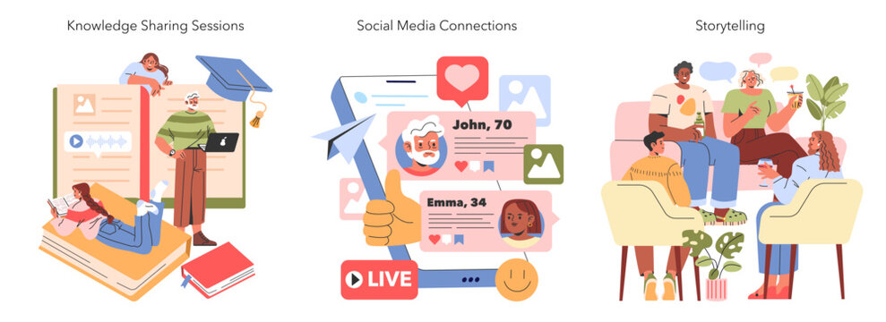 Perennials. Flat Vector Illustration