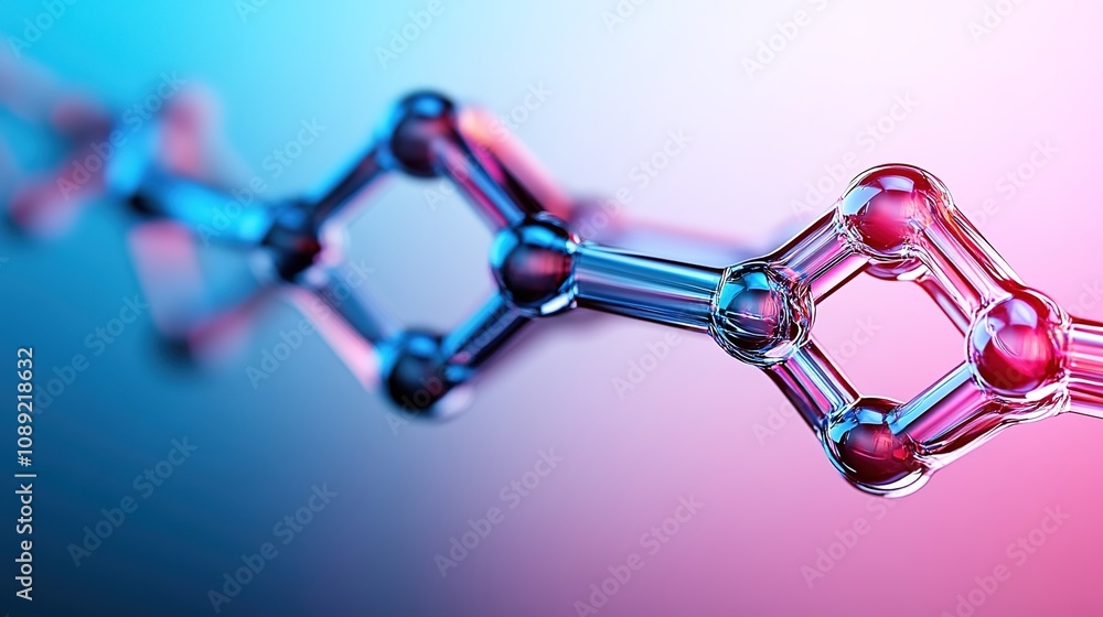 Aufkleber abstract representation of molecular structure with colorful highlights and reflections showcasing c