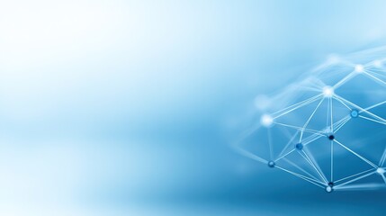Abstract Blue Connection Network Background with Nodes and Lines Representing Digital Technology and Modern Communication Concepts