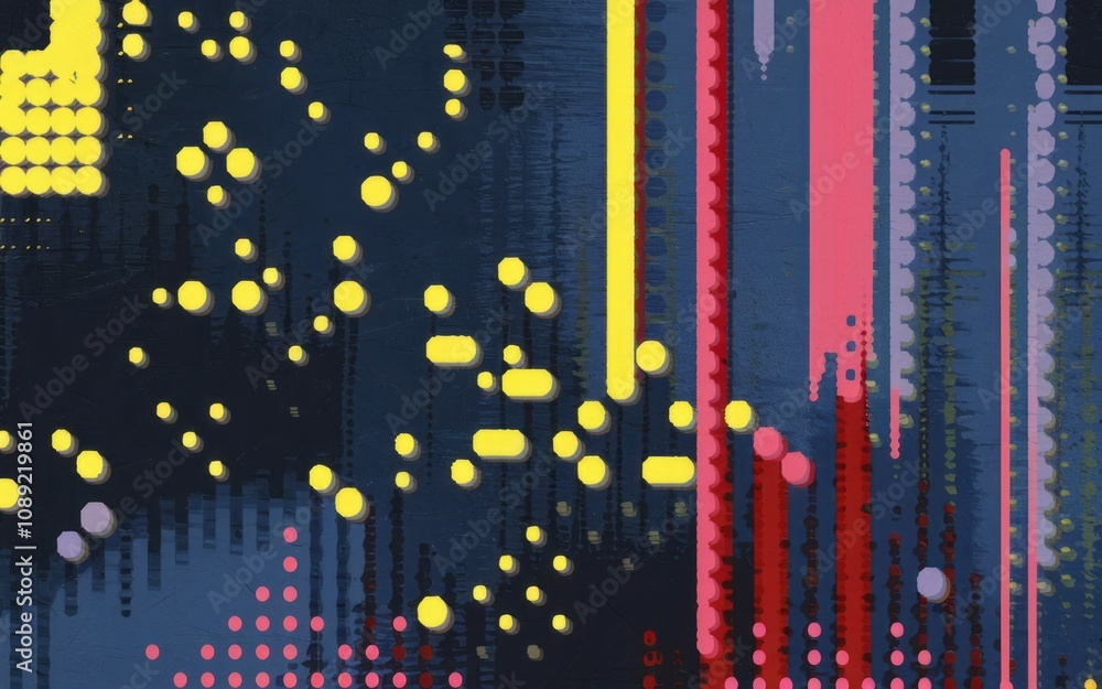 Aufkleber abstract digital art design. vibrant color blocks and geometric shapes create a dynamic digital pain