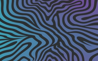 Zebra stripes texture design. Abstract swirling pattern, vibrant blue gradient.  Evokes movement, energy, and wild nature.