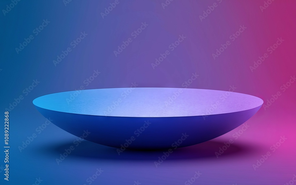 Poster blue abstract display stand. modern minimalist platform; ideal for product showcase. evokes serenity