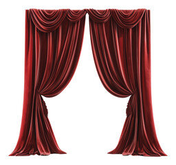 PNG Elegant red velvet drapes for theater stage decor