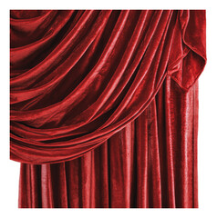Fototapeta premium PNG Elegant red velvet fabric draping in soft folds