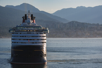 Modern family only cruiseship cruise ship liner Wonder in Vancouver, Canada BC before or after...
