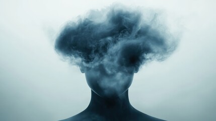 conceptual representation of thoughts and emotions with a clouded mind