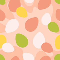 Colorful Easter egg seamless pattern filled with spring joy and creativity for festive celebrations, decor, fabric, textile and wrapping paper, wallpaper, cover, card