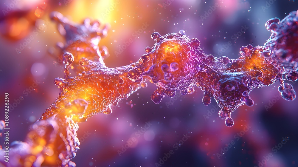 Poster molecular interaction visualization science lab digital artwork abstract environment close-up view i