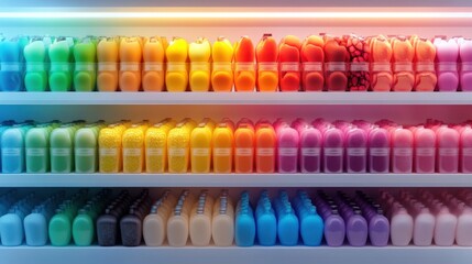 Obraz premium colorful bottles arranged in a visually appealing display