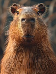 Capybara Portrait: A Close-Up of a Friendly Giant