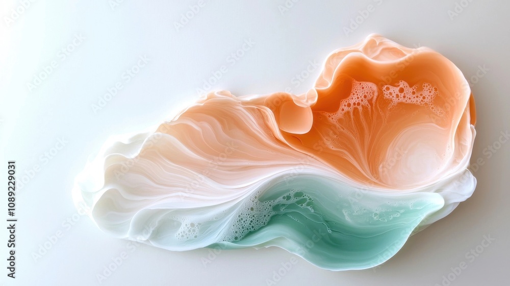 Poster ethereal floral abstract with delicate pastel tones and fluid forms a visually captivating digital a