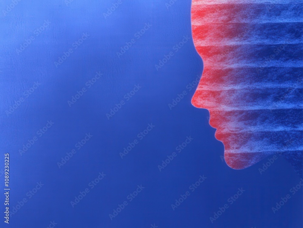 Poster abstract representation of a human profile with gradient colors