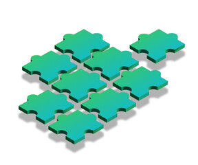 floating jigsaw pieces, vector file
