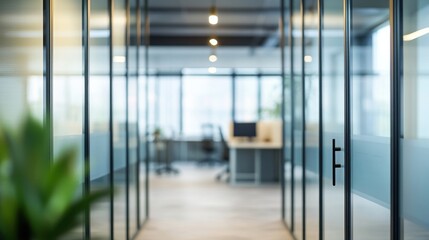Modern Office Interior with Glass Walls