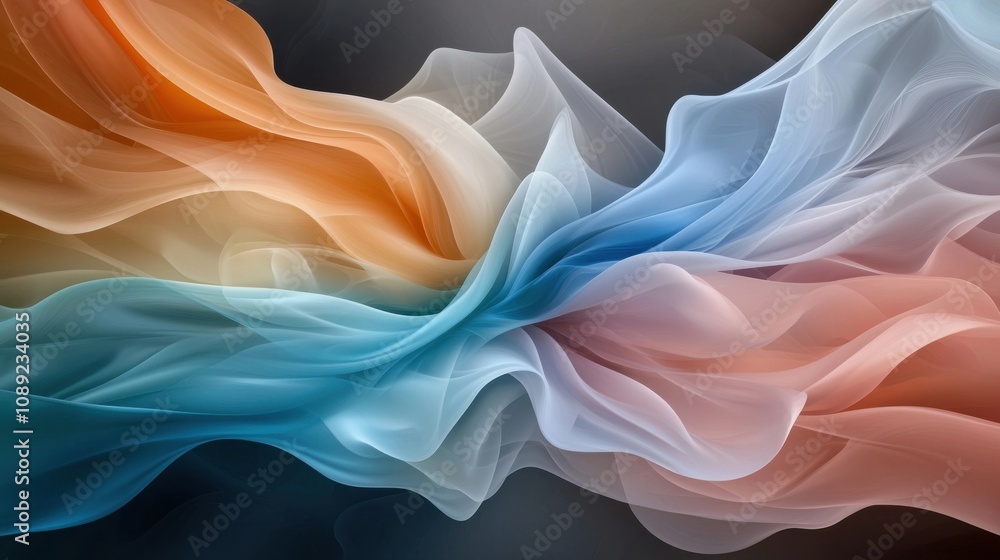 Aufkleber mesmerizing abstract artwork with dynamic flowing liquid forms vibrant pastel hues and captivating o