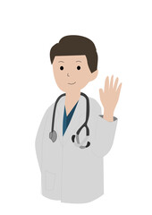 doctor with stethoscope illustration fit for ads medical flyers campaign education