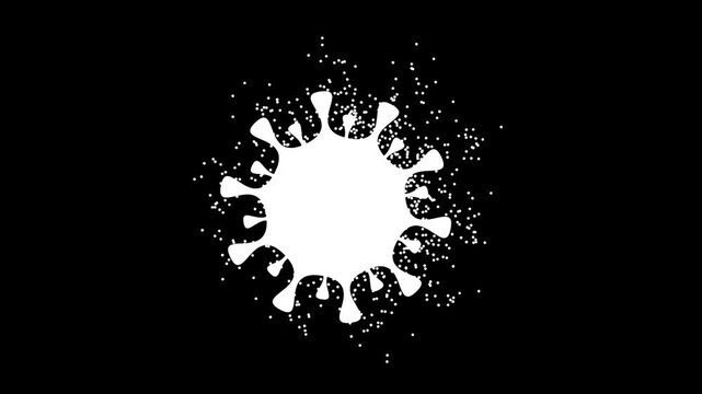 Animation of virus icon.  Pirola, delta, Embola, arcturus, marburg, omicron or omikron. Coronavirus Covid-19 icon.