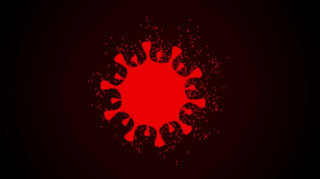Animation of virus icon.  Pirola, delta, Embola, arcturus, marburg, omicron or omikron. Coronavirus Covid-19 icon.