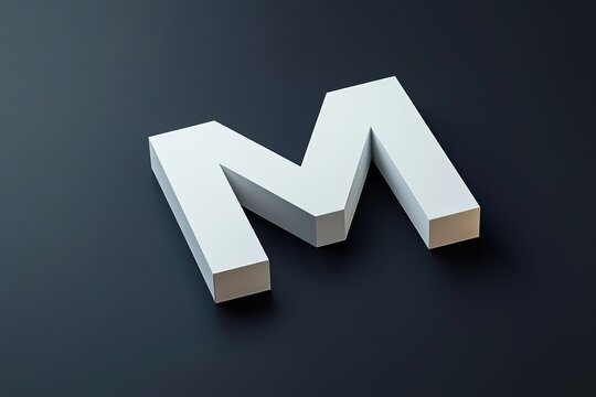 M letter 3d logo for company made design	