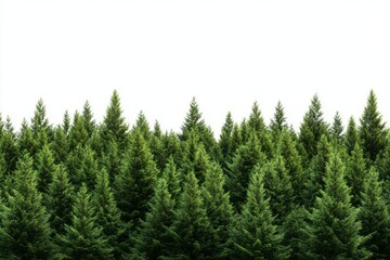 The Serene and Beautiful Evergreen Forest Complete with a Clear Bright Sky Above It