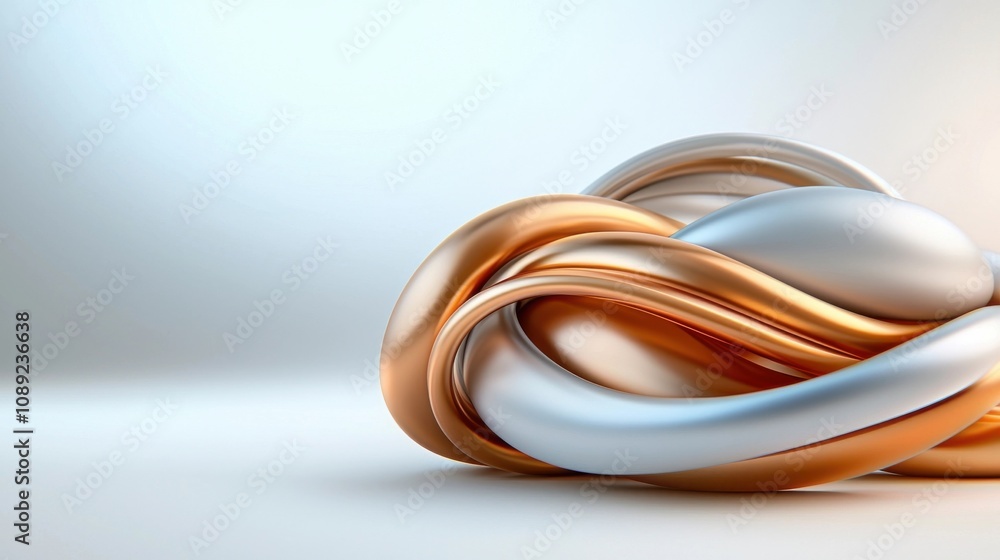 Poster captivating metallic sculpture a fluid and organic form evoking movement and emotion this abstract s