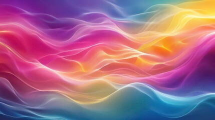 Abstract background with colorful, glowing, wavy lines.