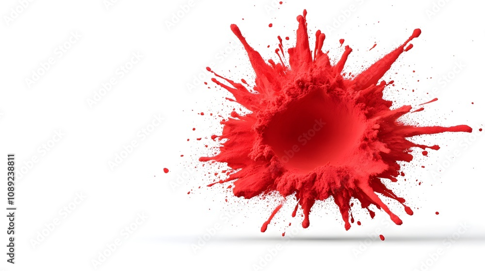 Poster dynamic red paint splash action studio digital art abstract environment close-up view artistic expre