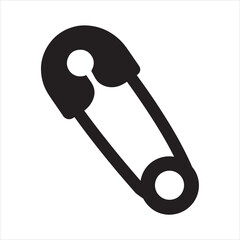 safety pin silhouette on white background
