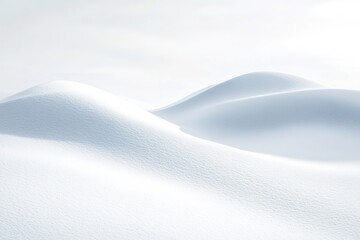 Fototapeta premium Smooth white snow hills with soft shadows and light